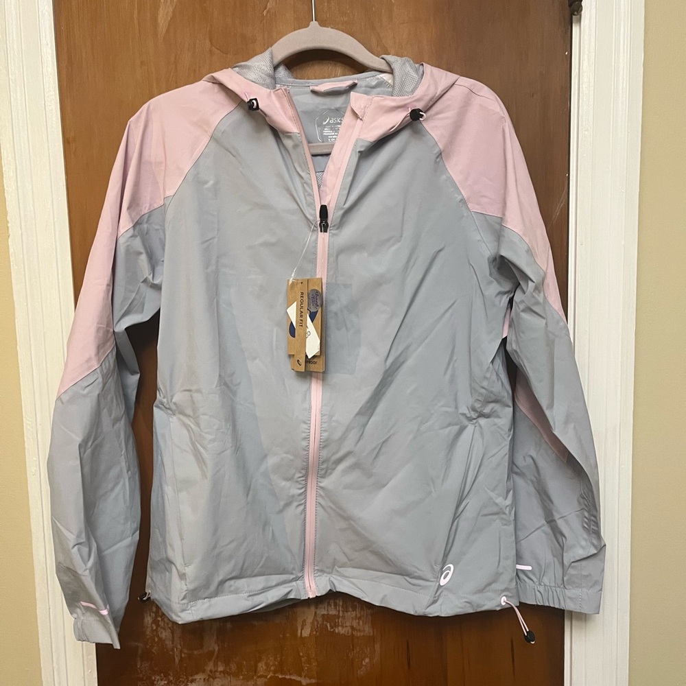 🆕. Asics Light Gray and Soft Pink Jacket Size S